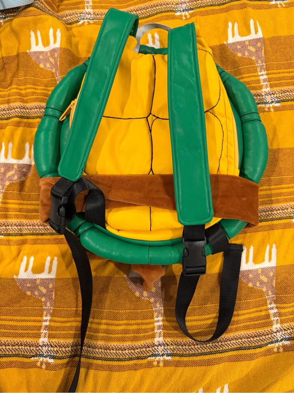 Green Turtle Shell Kids Backpack Costume Accessory - Picture 2 of 2